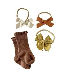 Earthtone Accessory Bundle - Bows & Socks